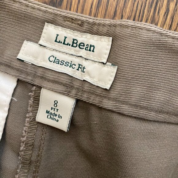 (2) L.L. Bean Classic Fit Chino Pants flat front women's NWT 8P black taupe - Picture 7 of 9
